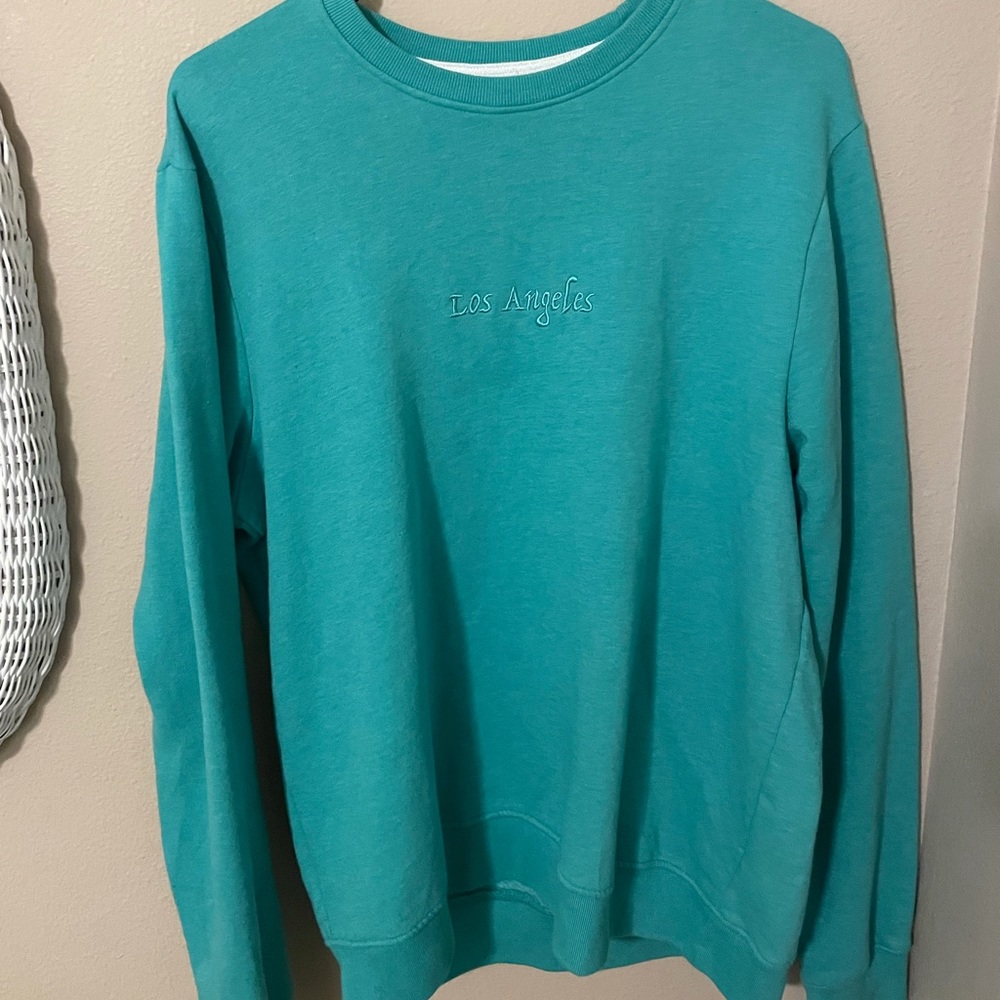 Turquoise cute crew neck